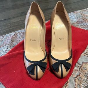 Christian Louboutin black bow Heels